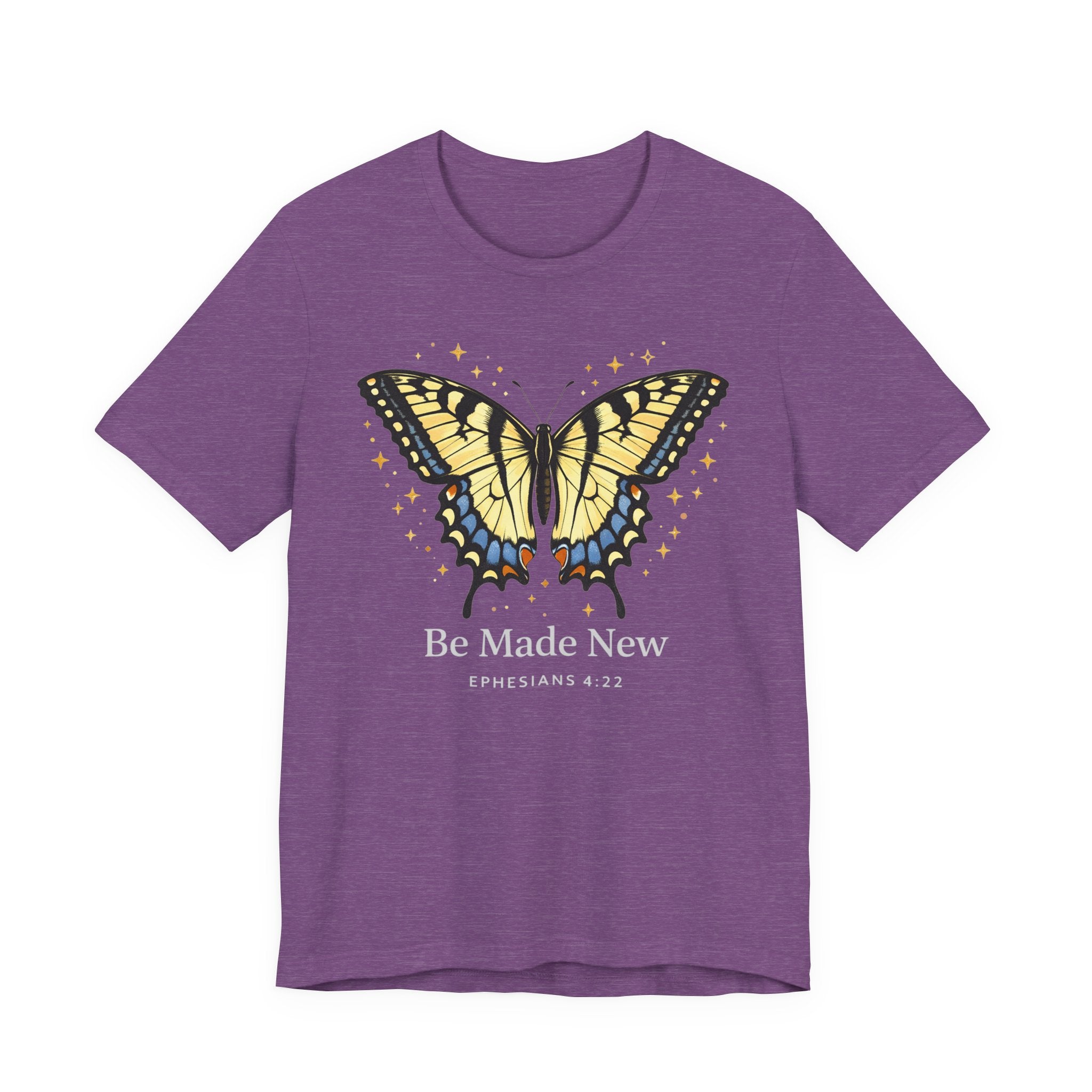 Be Made New Swallowtail Butterfly  (Ephesians 4:22 Tee in Dark Colors)