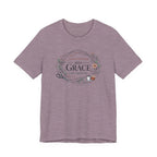 Even in Chaos His Grace Finds Me (Warm Tones Botanical Christian Sewing Tee)
