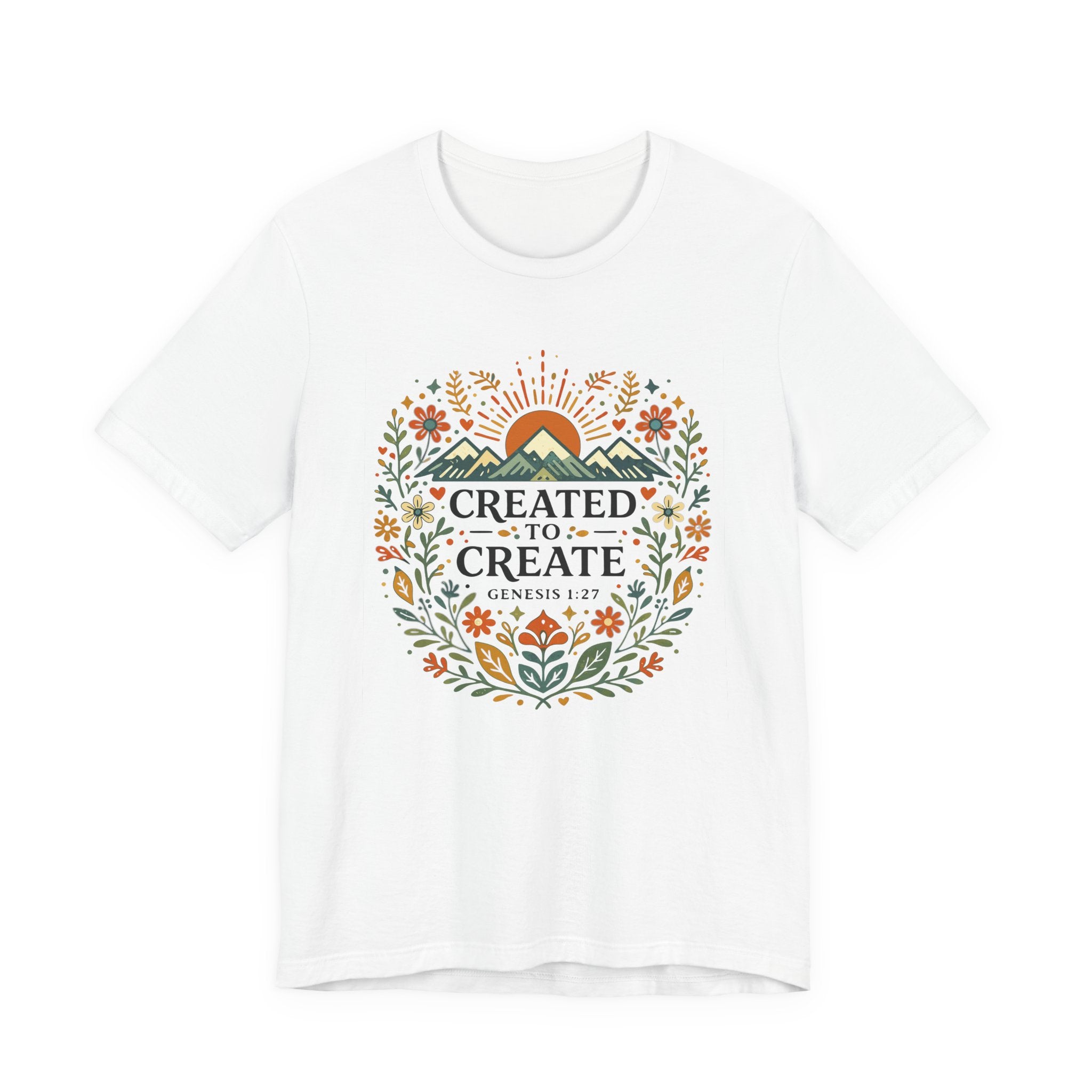 Created to Create (Christian Botanical Block Print Tee)