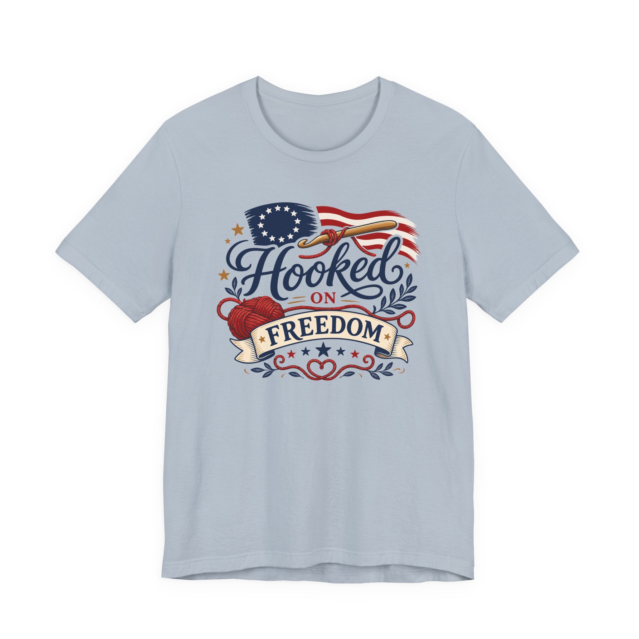 Hooked on Freedom (Patriotic Crochet Tee)