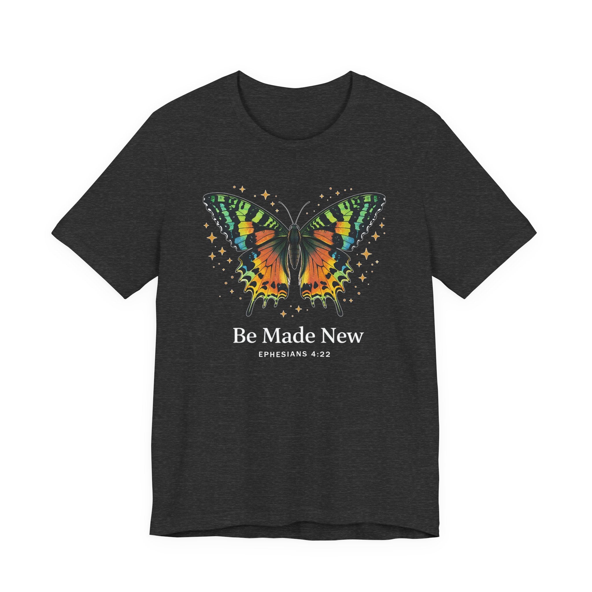 Be Made New - Madagascan Sunset Moth (Ephesians 4:22  Tee in Dark Colors)