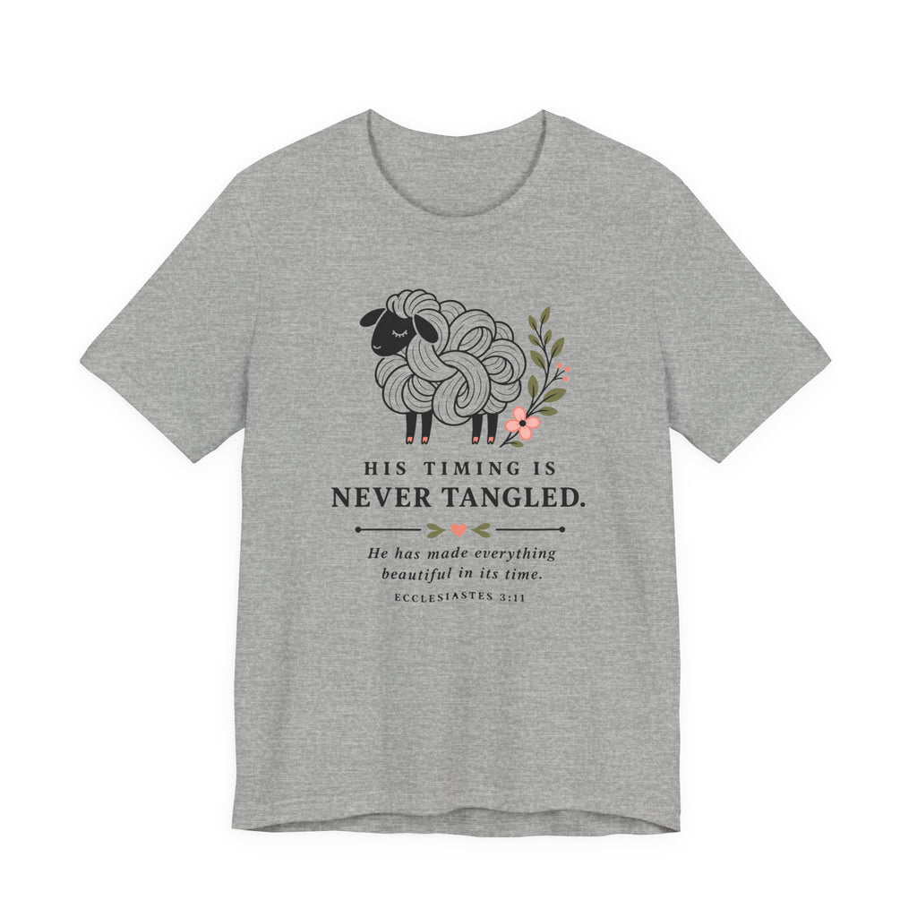 His Timing is Never Tangled (Christian Tee)