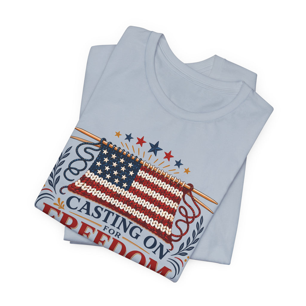 Casting On For Freedom (Patriotic Knitting Tee)