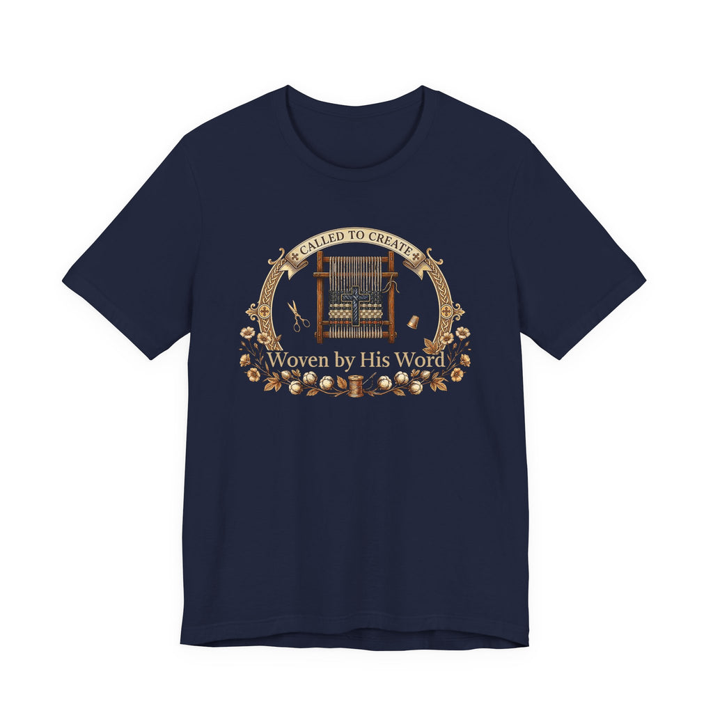 Woven By His Word (Christian Weaver - Dark Tee)
