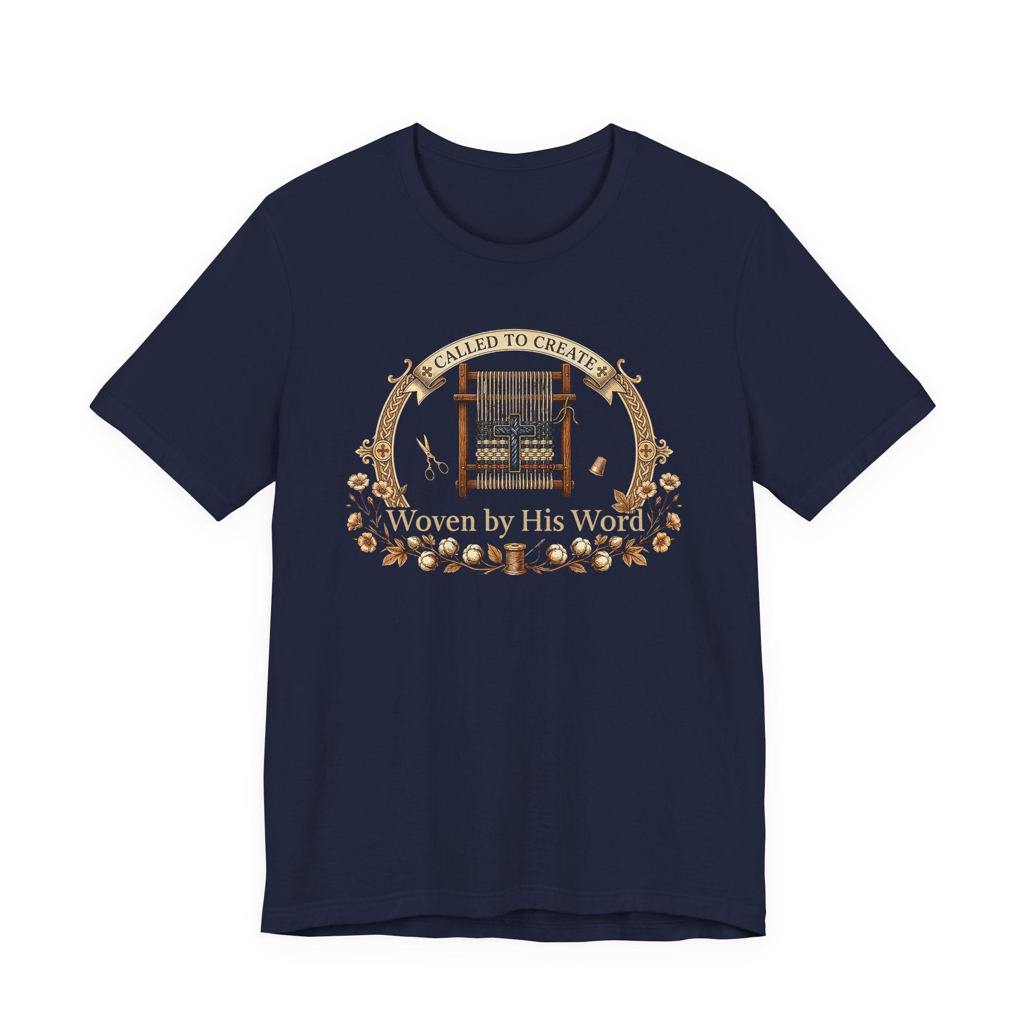 Woven By His Word (Christian Weaver - Dark Tee)