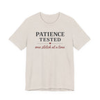 Patience Tested One Stitch at a Time (Sewing Tee)