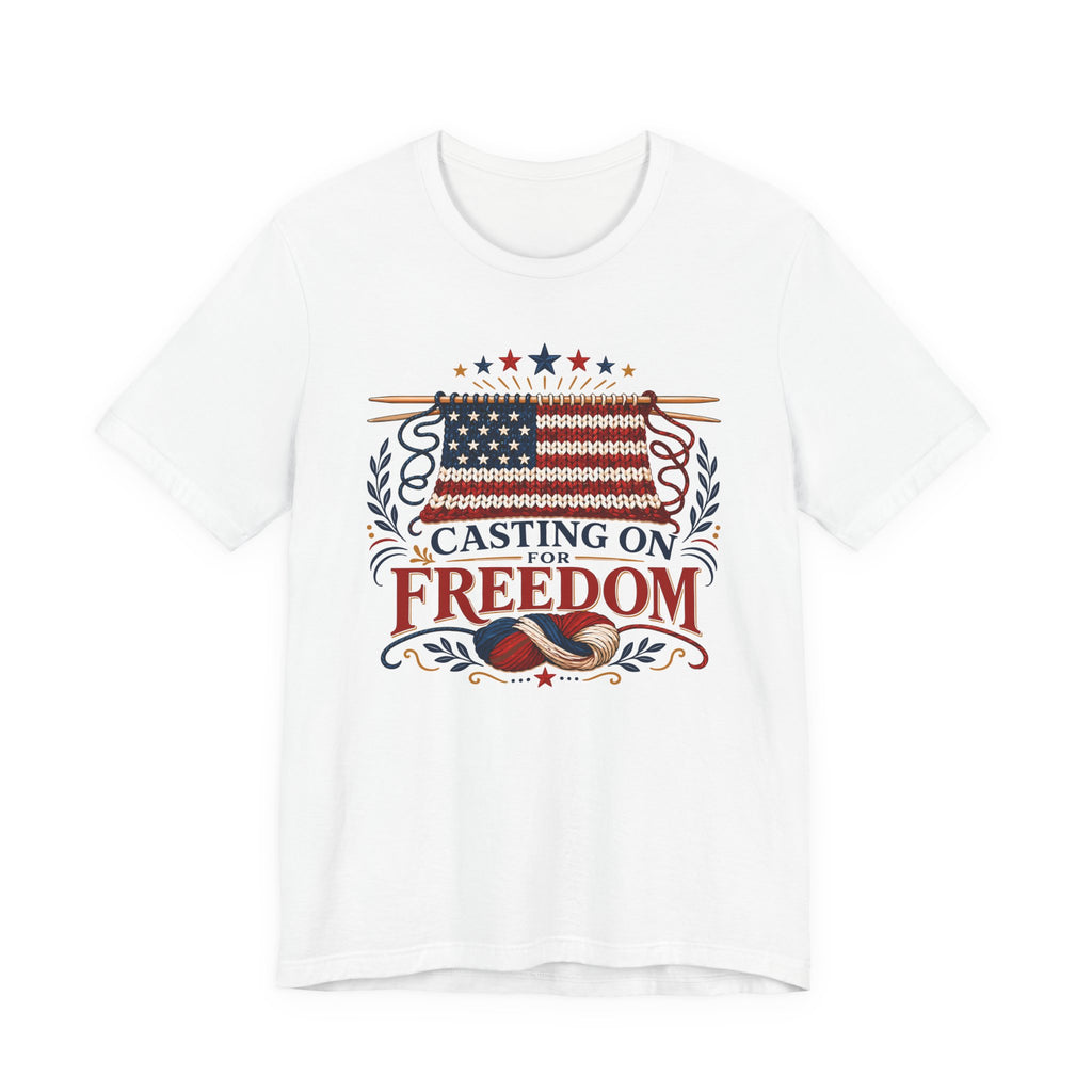Casting On For Freedom (Patriotic Knitting Tee)