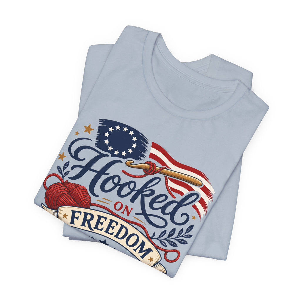 Hooked on Freedom (Patriotic Crochet Tee)