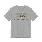 Hands to Work Heart to God (Psalms 90:17   Leatherworker Tee)