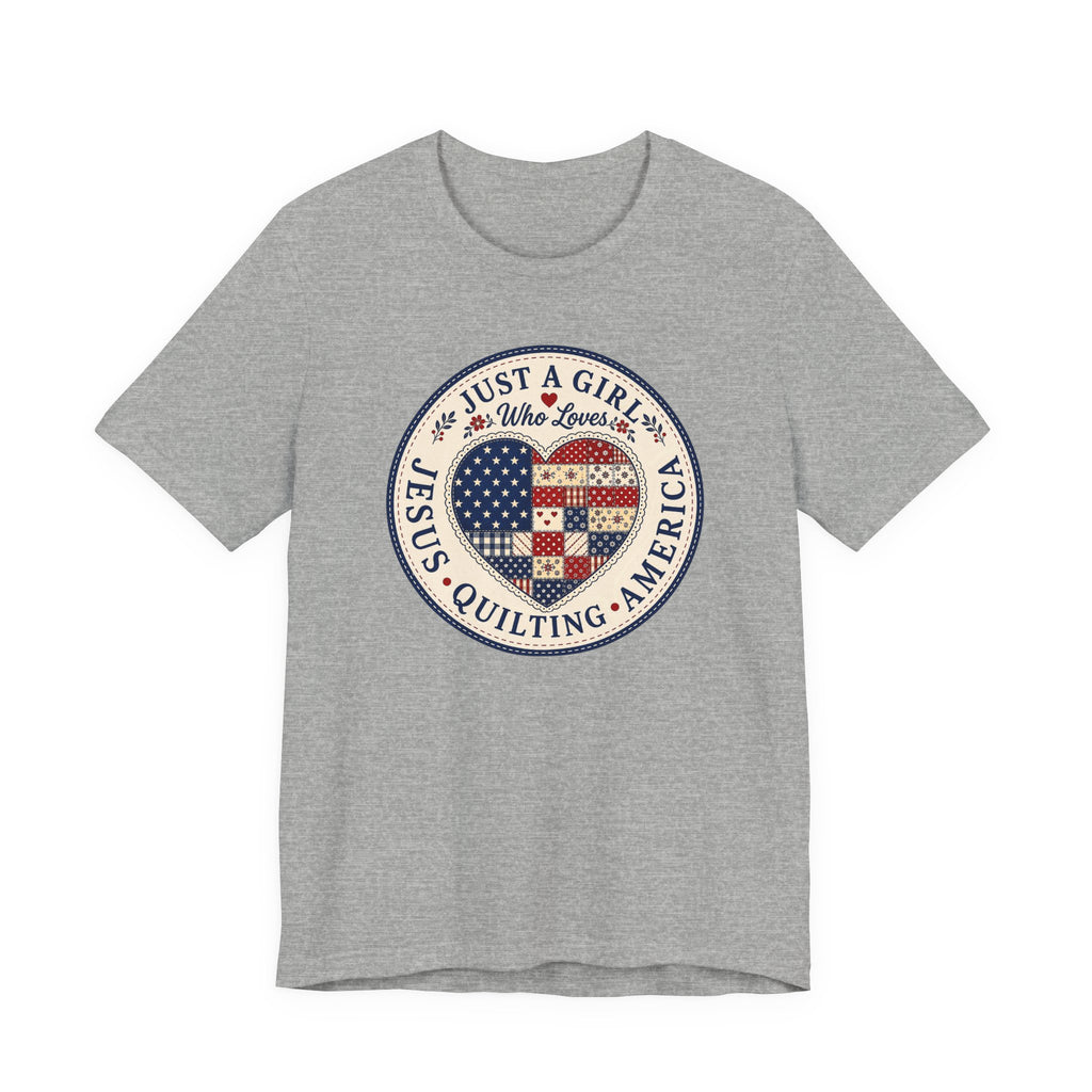 Just A Girl Who Loves Jesus • Quilting • America (Patriotic Quilting Tee)
