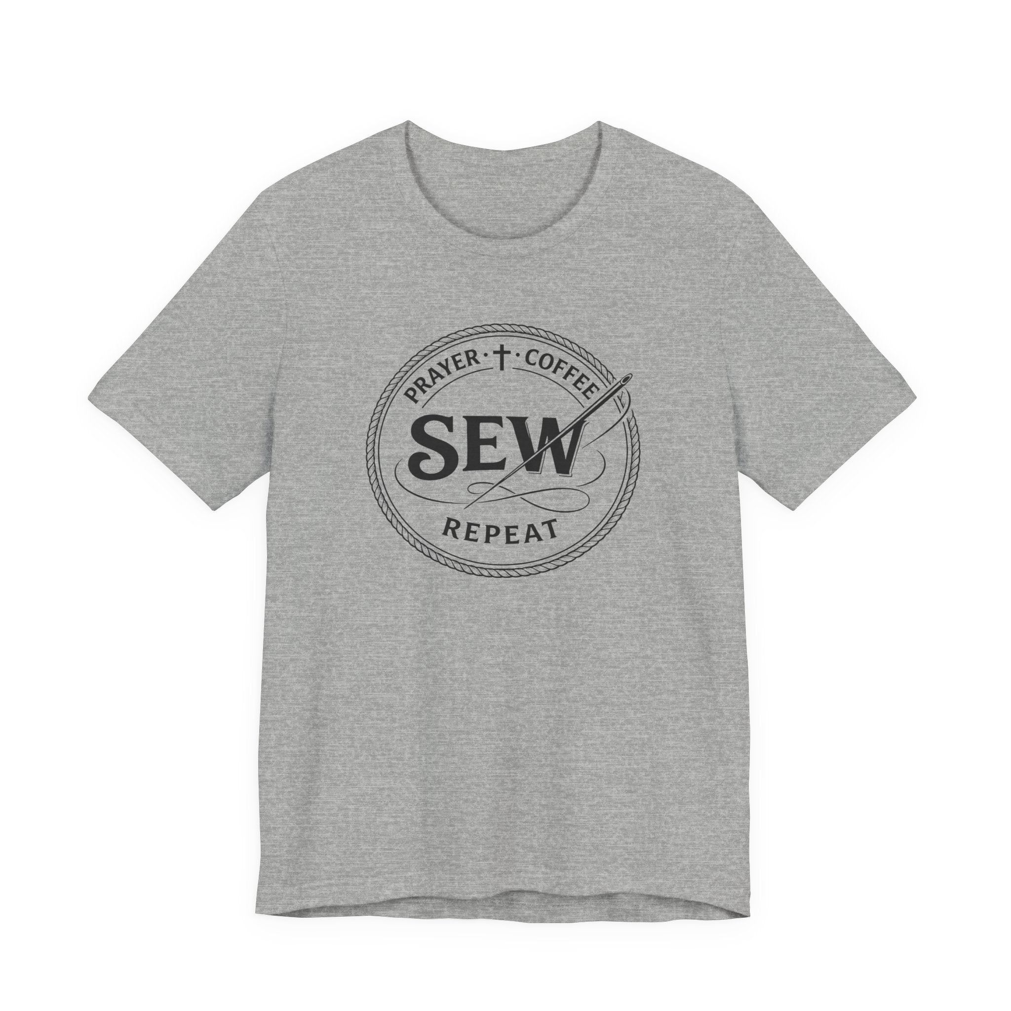 Prayer + Coffee + Sew Repeat (Christian Sewing Tee)