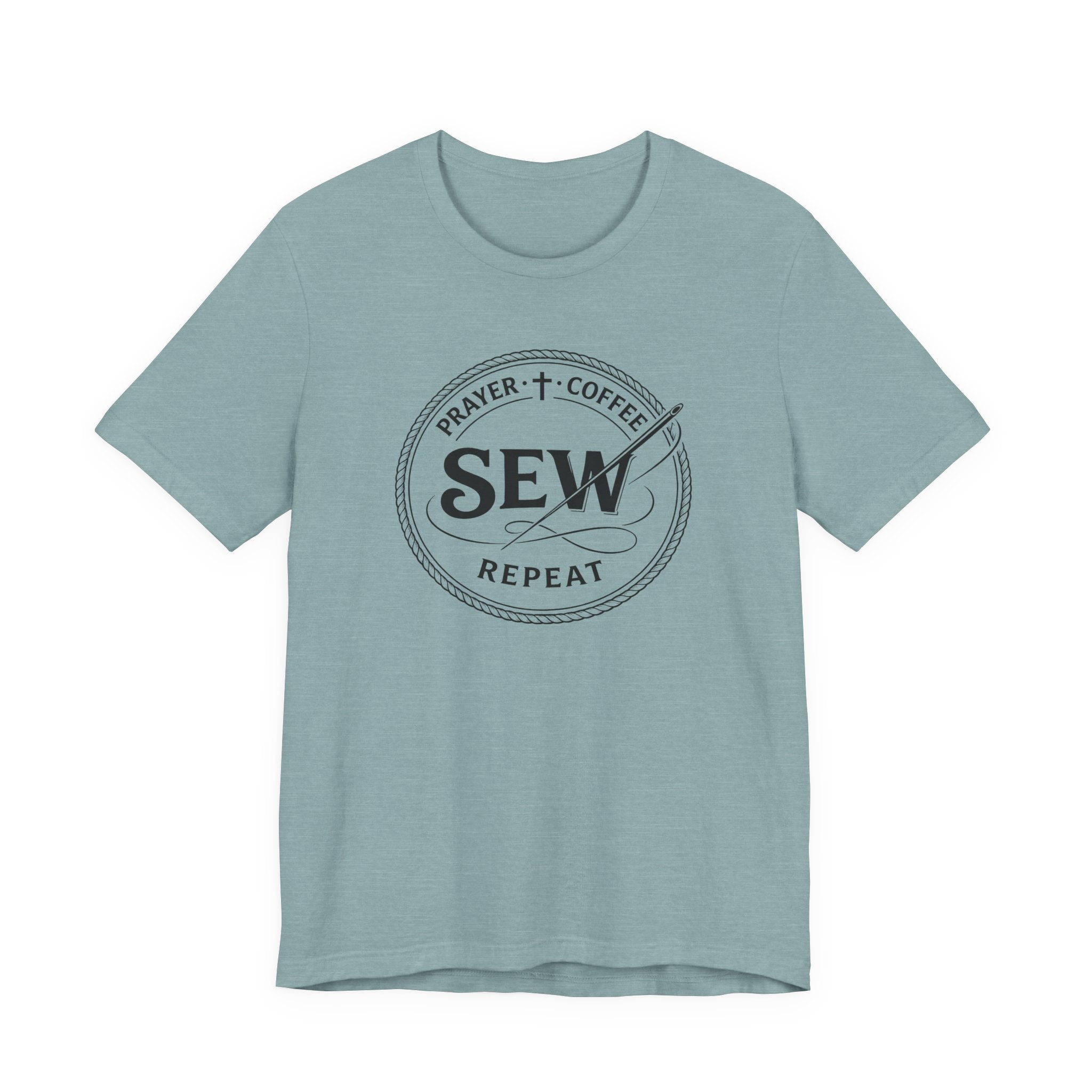 Prayer + Coffee + Sew Repeat (Christian Sewing Tee)
